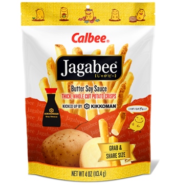 Calbee Jagabee Fry Cut Potato Crisps Kikkoman Butter Soy Sauce 4.0oz