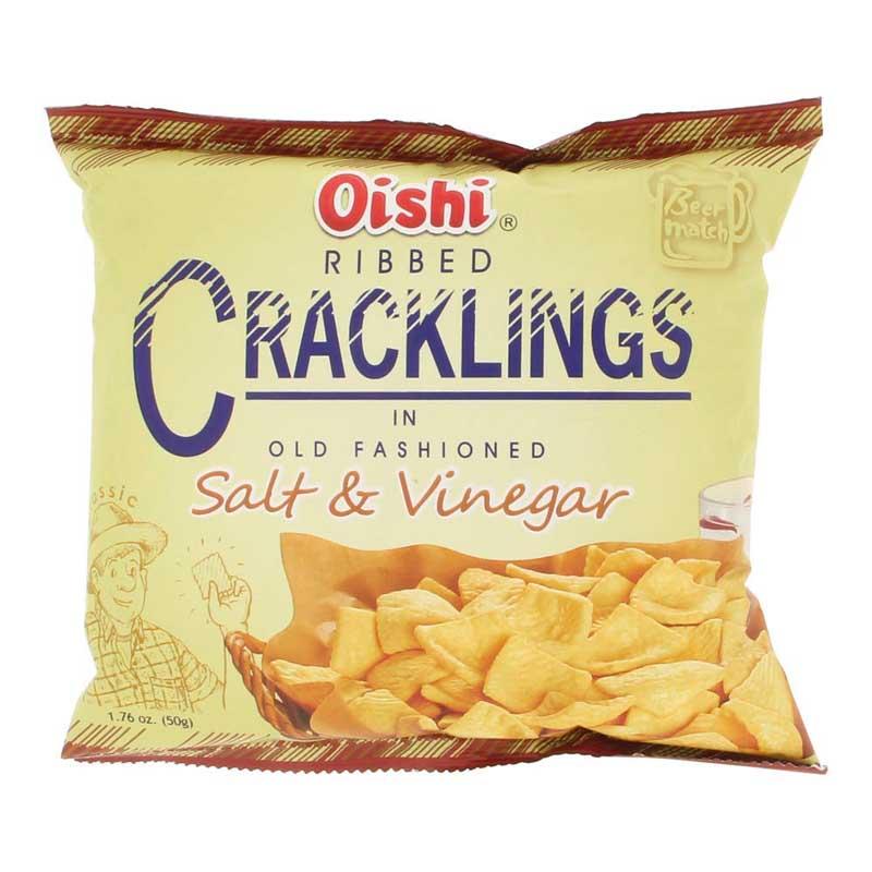 OISHI RIBBED CRACKLINGS SALT & VINEGAR 1.76 OZ