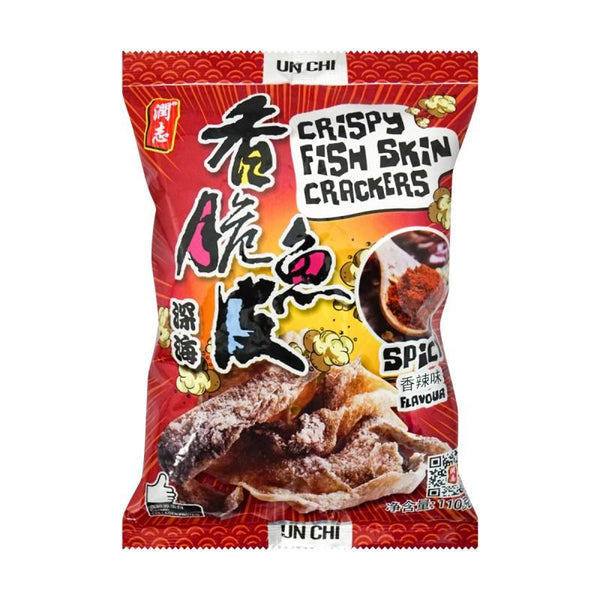 Unchi Crispy Fish Skin Crackers Spicy Flavor 50g